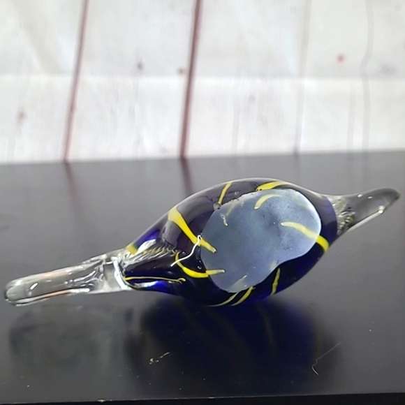 Murano Style Blue Yellow Glass Figurine Angelfish Fish Swordfish Unmarked 6 Inch - Picture 12 of 16